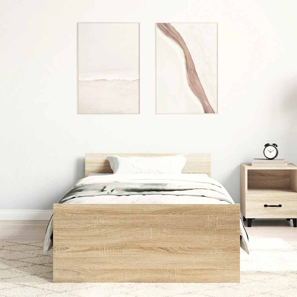Πλαίσιο Κρεβ. Χωρ. Στρώμα Sonoma Δρυς 90 x 190 εκ. Επεξ. Ξύλο