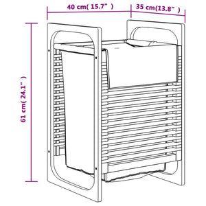 Καλάθι Απλύτων με Γκρι Τσάντα 32x30x36,5 εκ. από Μπαμπού