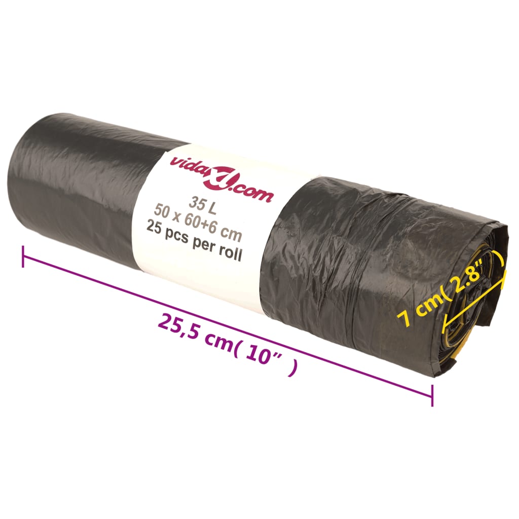 Σακούλες Απορριμμάτων με Κορδόνια 250 τεμ. Μαύρες 35 Λ. - PAKOBAZAAR