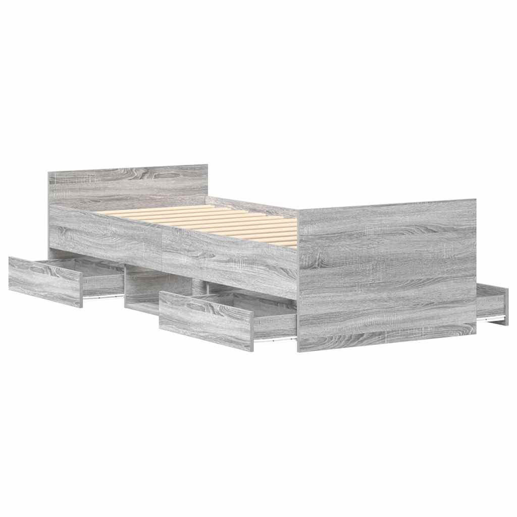 Πλαίσιο Κρεβατιού με Κεφαλάρι/Ποδαρικό Γκρι Sonoma 90x190 εκ.