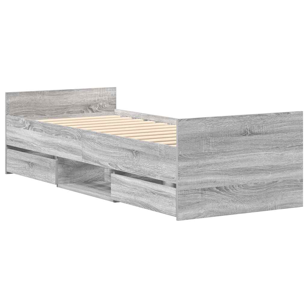 Πλαίσιο Κρεβατιού με Κεφαλάρι/Ποδαρικό Γκρι Sonoma 90x190 εκ.