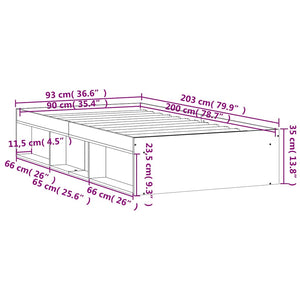 Πλαίσιο Κρεβατιού Sonoma Δρυς 90x200 εκ.
