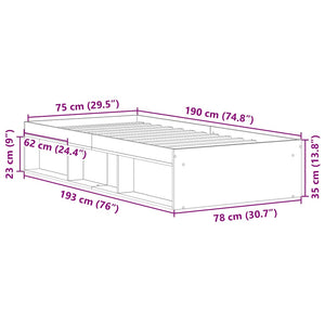Πλαίσιο Κρεβατιού Λευκό 75 x 190 εκ. Small Single