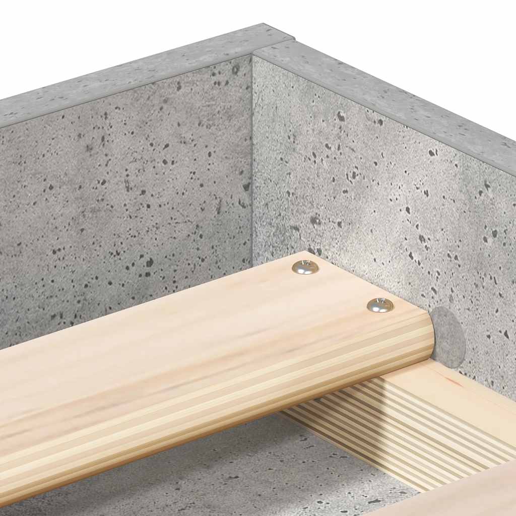 Πλαίσιο Κρεβατιού Γκρι Σκυροδέματος 180 x 200 εκ. Super King