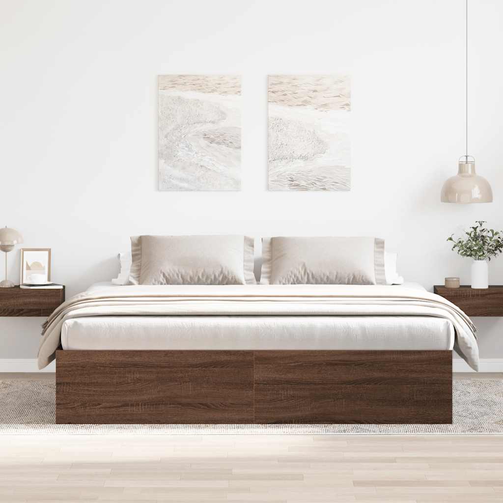 Πλαίσιο Κρεβατιού Καφέ Δρυς 180 x 200 εκ. Super King