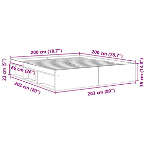Πλαίσιο Κρεβατιού Μαύρο 200 x 200 εκ.