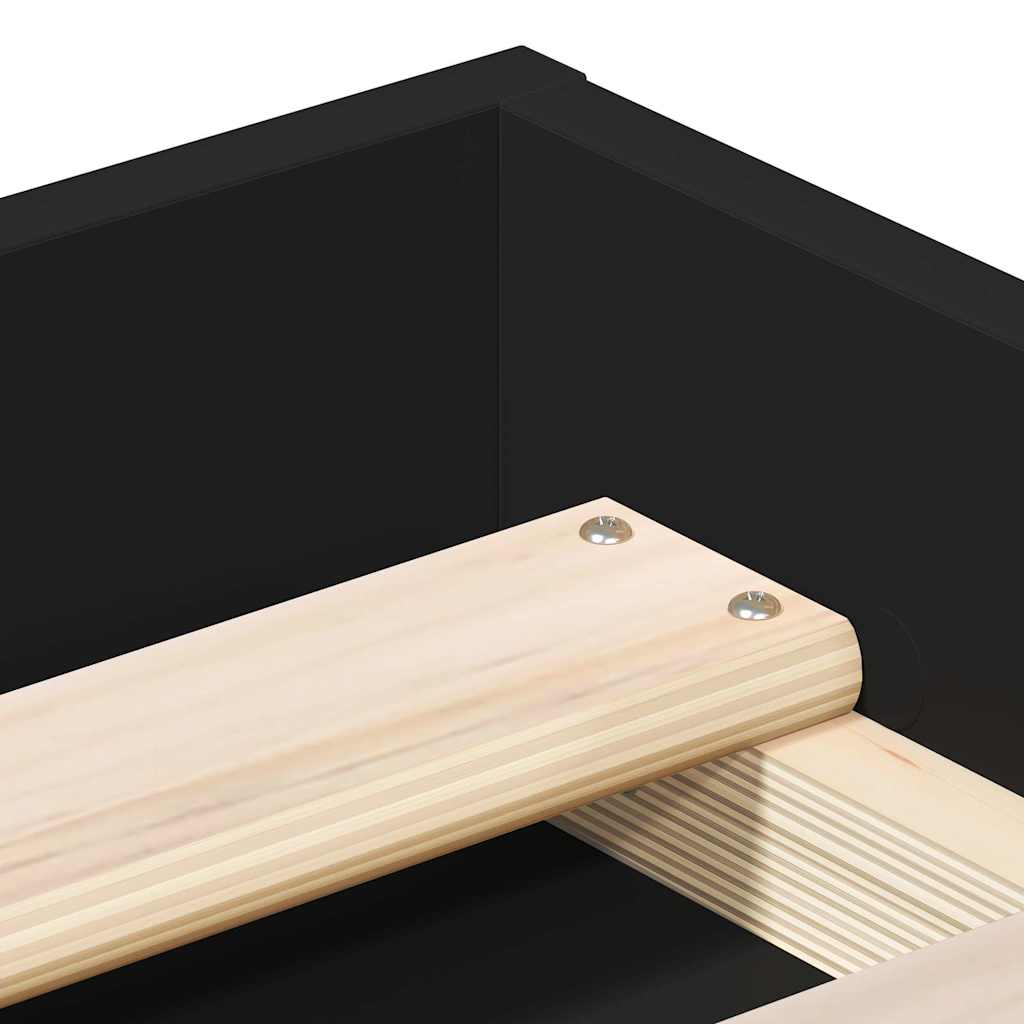 Πλαίσιο Κρεβατιού Μαύρο 120 x 190 εκ. Small Double