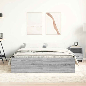 Πλαίσιο Κρεβατιού Γκρι Sonoma 135 x 190 εκ. Double