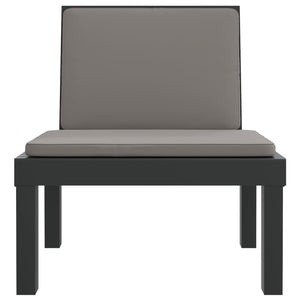 Σαλόνι Κήπου Σετ 3 Τεμαχίων Ανθρακί Πολυπροπυλένιο με Μαξιλάρια