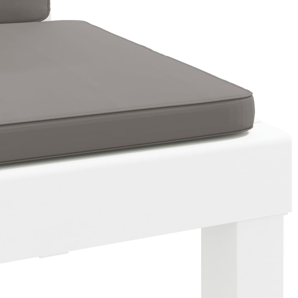 Σαλόνι Κήπου Σετ 3 τεμ. Λευκό από Πολυπροπυλένιο με Μαξιλάρια