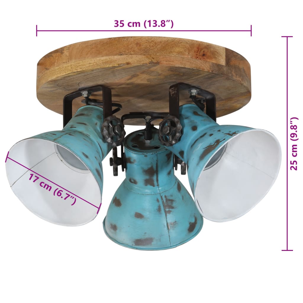 Φωτιστικό Οροφής 25 W Αντικέ Μπλε 35 x 35 x 25 εκ. Ε27 - Pakobazaar