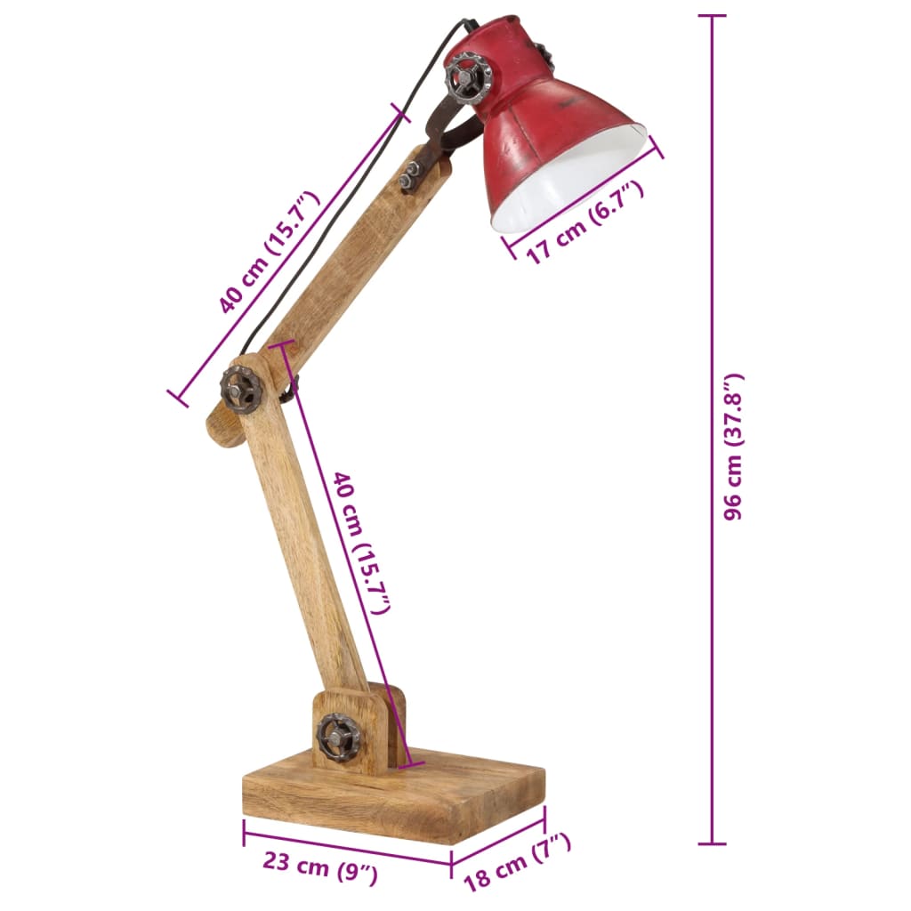 Φωτιστικό Γραφείου 25 W Αντικέ Κόκκινο 23 x 18 x 96 εκ. Ε27 - Pakobazaar