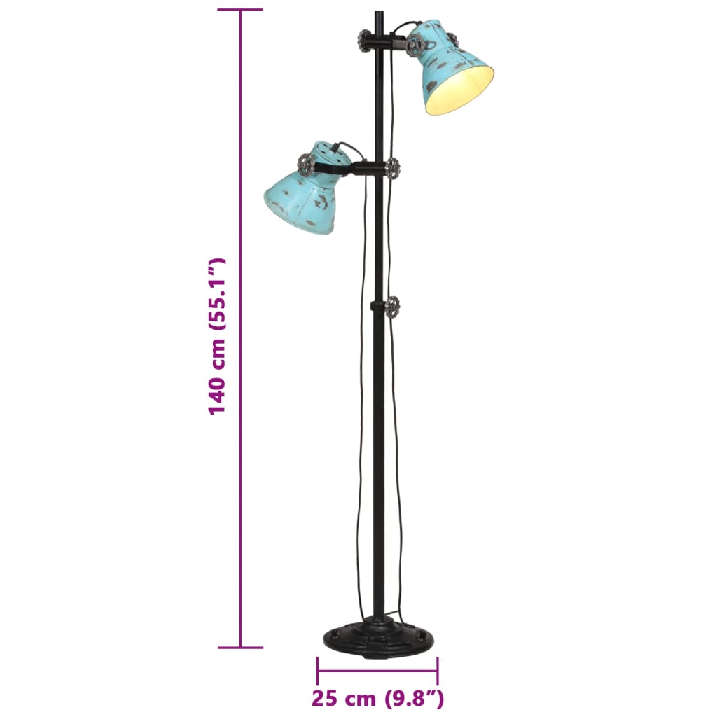 Φωτιστικό Δαπέδου 25 W Αντικέ Μπλε 25 x 25 x 90/140 εκ. Ε27 - Pakobazaar