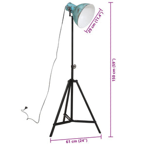 Φωτιστικό Δαπέδου 25 W Αντικέ Μπλε 61x61x90/150 εκ. Ε27
