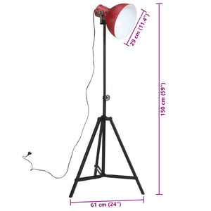 Φωτιστικό Δαπέδου 25 W Αντικέ Κόκκινο 61x61x90/150 εκ. Ε27