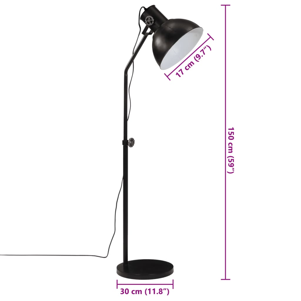Φωτιστικό Δαπέδου 25 W Μαύρο 30x30x90-150 εκ. E27 - Pakobazaar