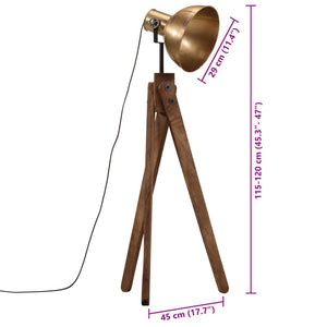 Φωτιστικό Δαπέδου 25 W Αντικέ Ορείχαλκος 45x45x120 εκ. Ε27 - Pakobazaar