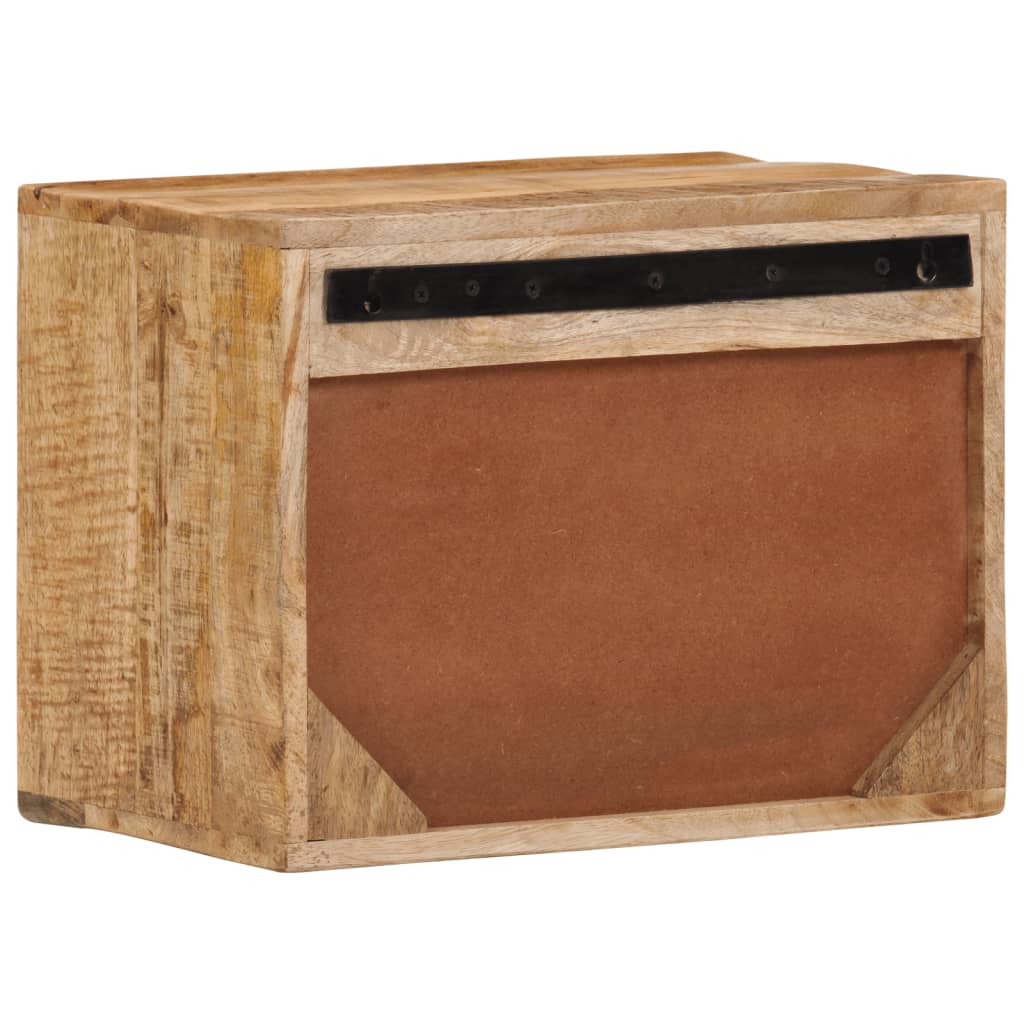 Κομοδίνο Επιτοίχιο με Αποθ. Χώρο 40x30x25 εκ. Μασίφ Ξύλο Μάνγκο