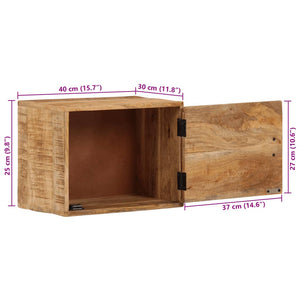 Κομοδίνο Επιτοίχιο με Αποθ. Χώρο 40x30x25 εκ. Μασίφ Ξύλο Μάνγκο
