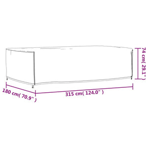 Κάλυμμα Επίπλων Κήπου Μαύρο 315x180x74 εκ. 420D Ύφασμα Oxford