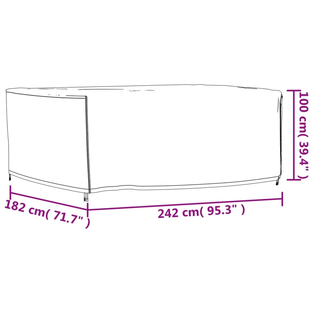 Κάλυμμα Επίπλων Κήπου Μαύρο 242x182x100 εκ. 420D Ύφασμα Oxford