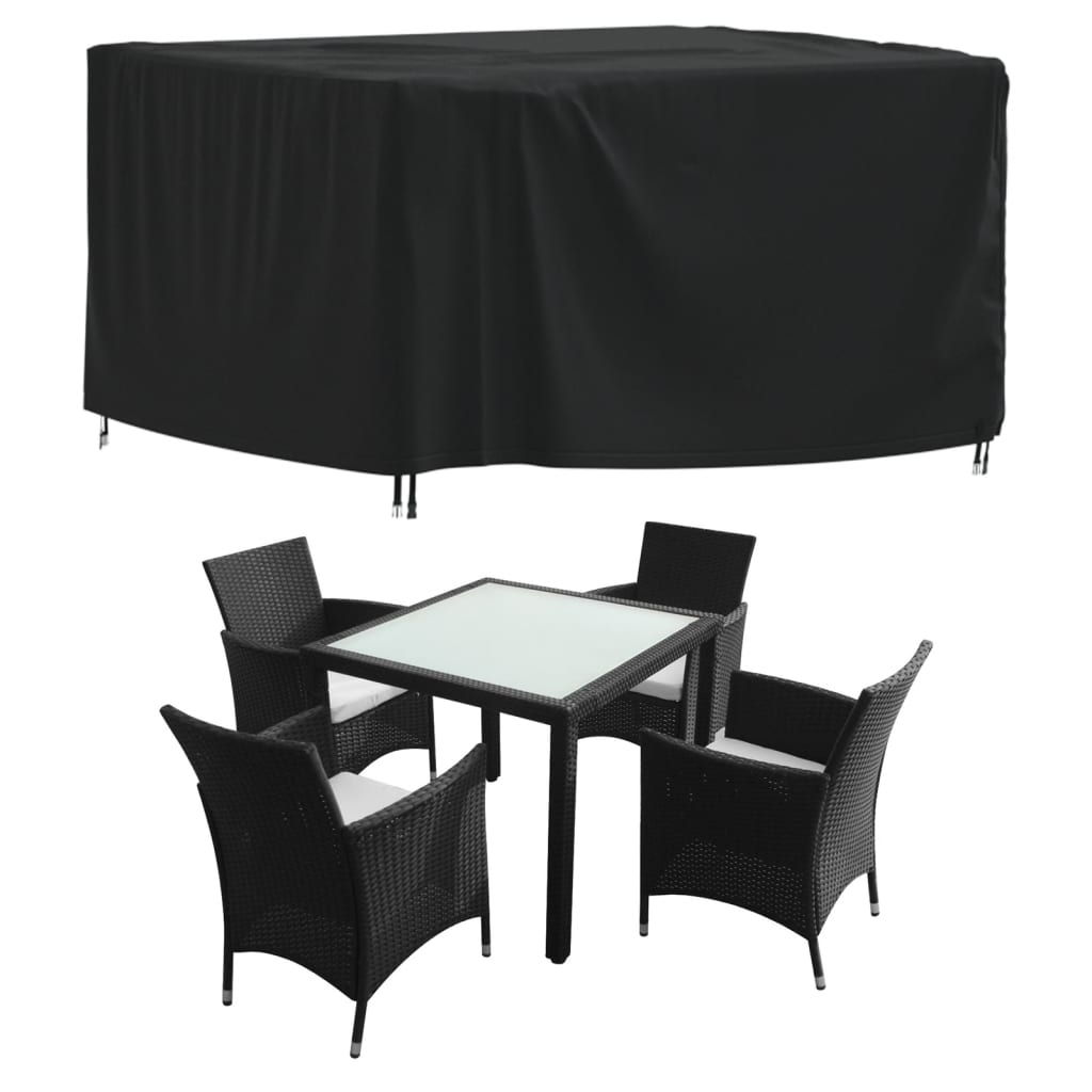 Κάλυμμα Επίπλων Κήπου Μαύρο 125x125x74 εκ. 420D Ύφασμα Oxford