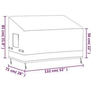 Κάλυμμα Διθέσιος Πάγκου Μπεζ 132x71x56/81εκ Ύφασμα Oxford 600D - Pakobazaar