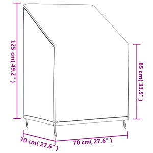 Κάλυμμα Καρέκλας Κήπου Μαύρο 70x70x85/125 εκ. 420D Ύφ. Oxford