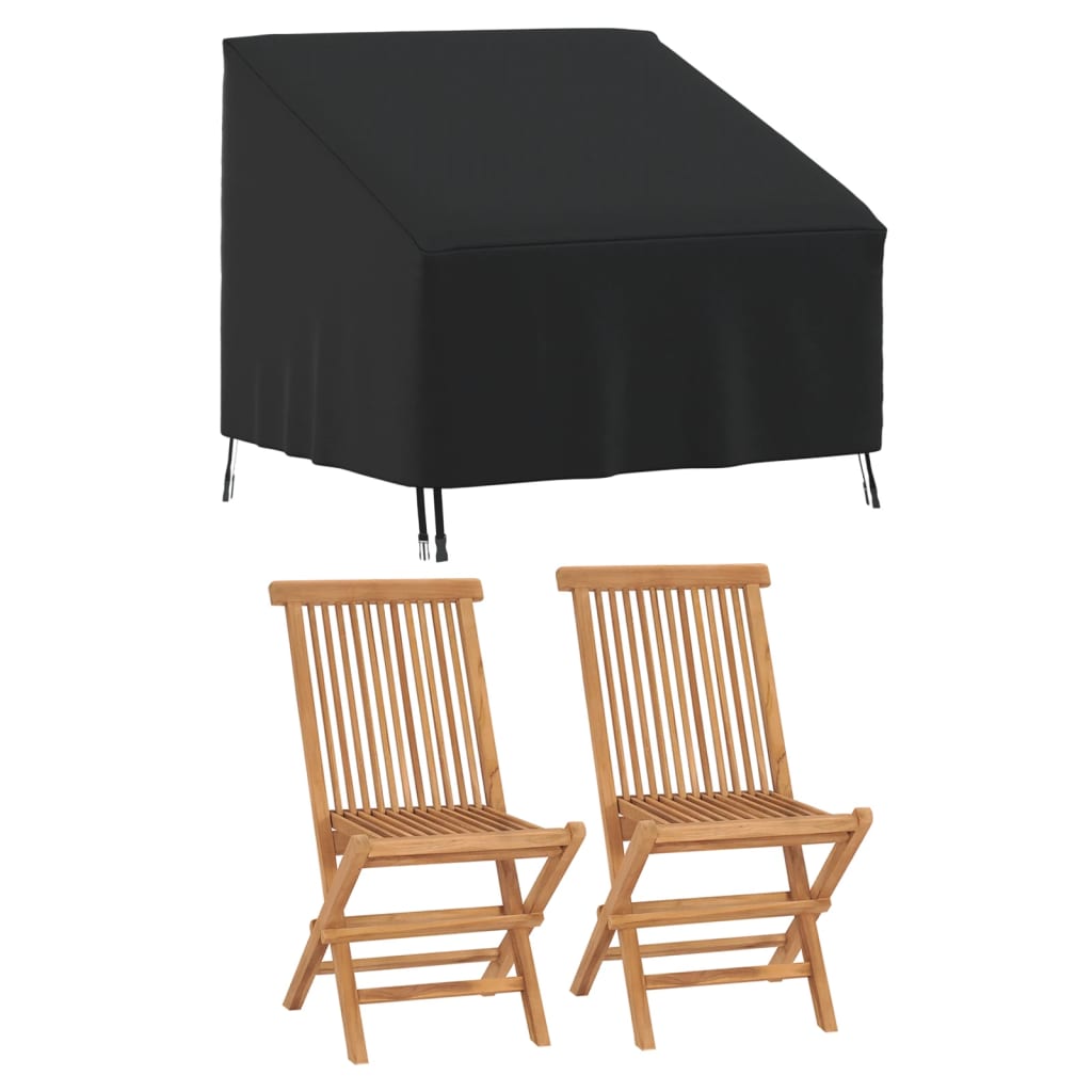 Κάλυμμα Καρέκλας Κήπου Μαύρο 96x79x49/74 εκ. 420D Ύφ. Oxford