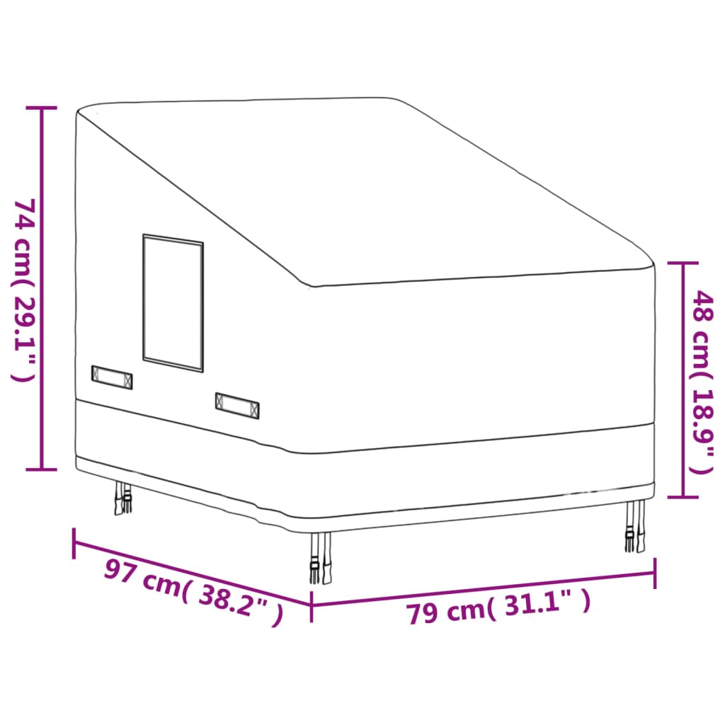 Κάλυμμα Πολυθρόνας Κήπου Μπεζ 79x97x48/74 εκ Ύφασμα 600D Oxford - Pakobazaar