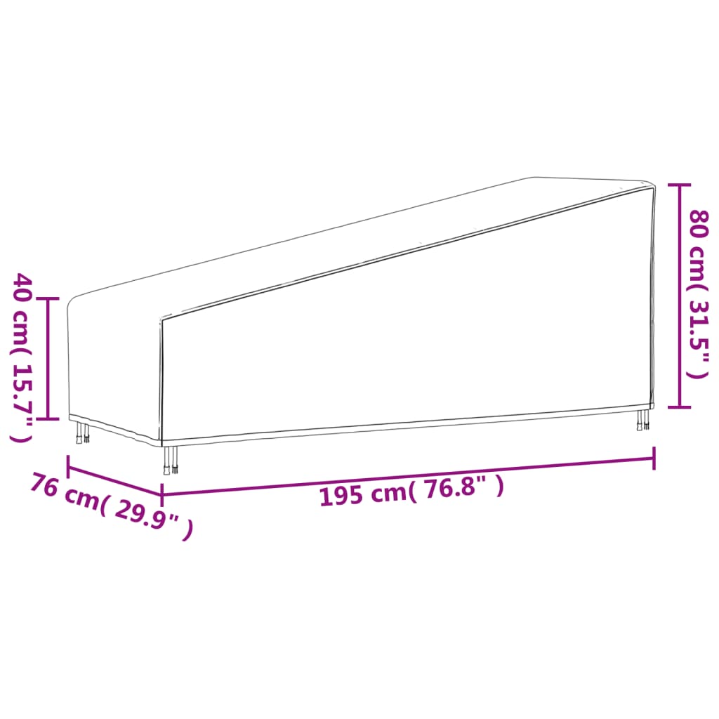 Κάλυμμα Ξαπλώστρας Μαύρο 195x76x40/80 εκ. 420D Ύφασμα Oxford