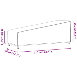 Κάλυμμα Ξαπλώστρας Μαύρο 210x80x45/75 εκ. 420D Ύφασμα Oxford - Pakobazaar