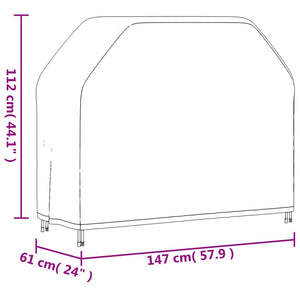 Κάλυμμα Ψησταριάς 147x61x112 εκ. Μαύρο 420D Ύφασμα Oxford