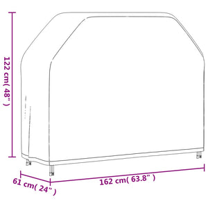 Κάλυμμα Ψησταριάς 162x61x122 εκ. Μαύρο 420D Ύφασμα Oxford