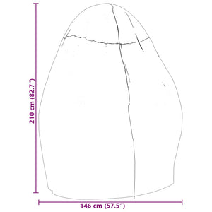 Κάλυμμα Διπλής Πολυθρόνας Μαύρο Ø146x210εκ. 420D Oxford