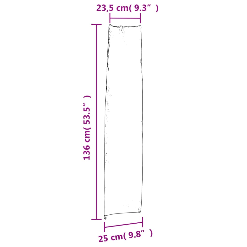 Κάλυμμα Ομπρέλας Κήπου Μαύρο 136x25/23,5 εκ. 420D Oxford