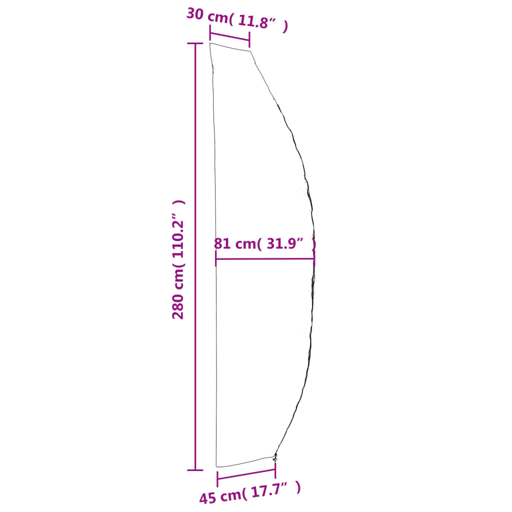 Κάλυμμα Ομπρέλας Κήπου Μαύρο 280x30/81/45 εκ. 420D Oxford
