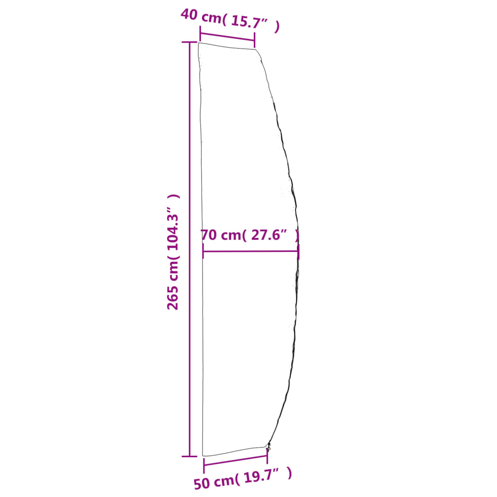 Κάλυμμα Ομπρέλας Κήπου Μαύρο 265x50/70/40 εκ. 420D Oxford