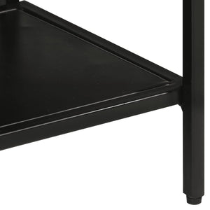 Τραπέζι Κονσόλα 110x30x75 εκ. Μασίφ Ακατ. Ξύλο Μάνγκο/Σίδηρο