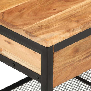 Πάγκος Παπουτσιών 110x35x45 εκ. από Μασίφ Ξύλο Ακακίας/Σίδερο - Pakobazaar