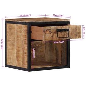 Κομοδίνο 40x35x40 εκ. από Μασίφ Ξύλο Μάνγκο