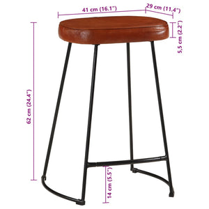 Σκαμπό Μπαρ 2 τεμ. Σκούρο Καφέ 41x29x62 εκ. - Pakobazaar