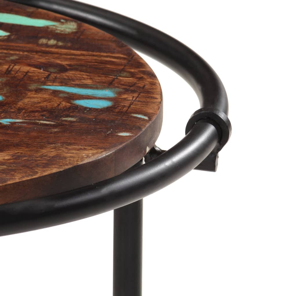 Τραπεζάκια Ζιγκόν 3 τεμ. από Μασίφ Ανακυκλωμένο Ξύλο