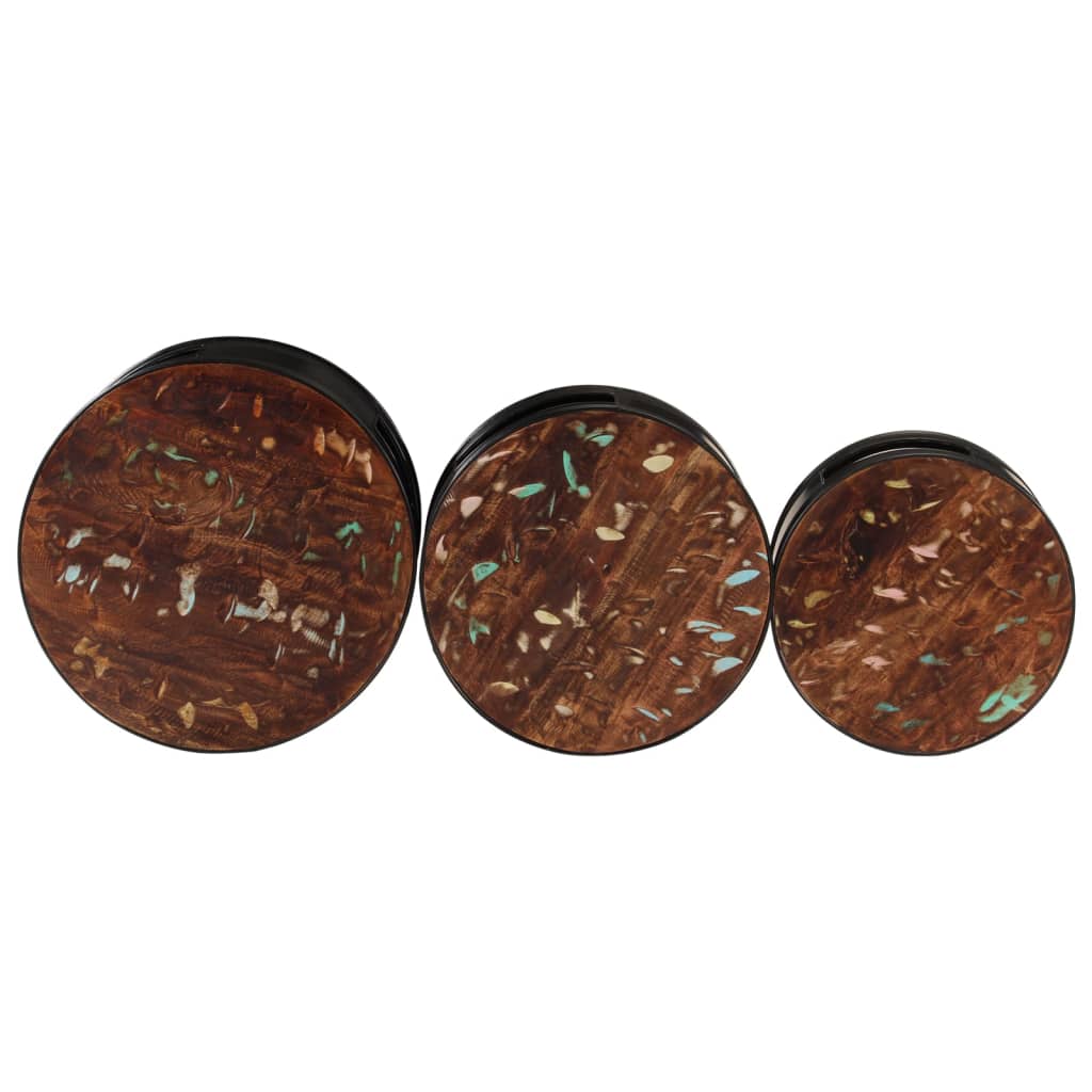 Τραπέζια Μπαρ Σχήμα Ντραμς 3Τεμ. από Μασίφ Ανακυκλωμένο Ξύλο