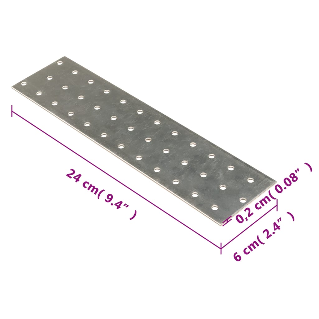 Πλάκες Διάτρητες 40 Τεμ. 2 χιλ. 240x60 χιλ. από Γαλβ. Χάλυβα
