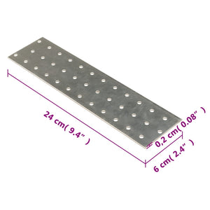 Πλάκες Διάτρητες 40 Τεμ. 2 χιλ. 240x60 χιλ. από Γαλβ. Χάλυβα