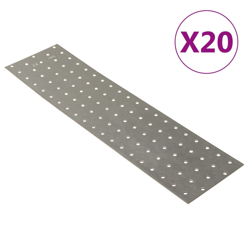 Πλάκες Διάτρητες 20 Τεμ. 2 χιλ. 400x100 χιλ. από Γαλβ. Χάλυβα
