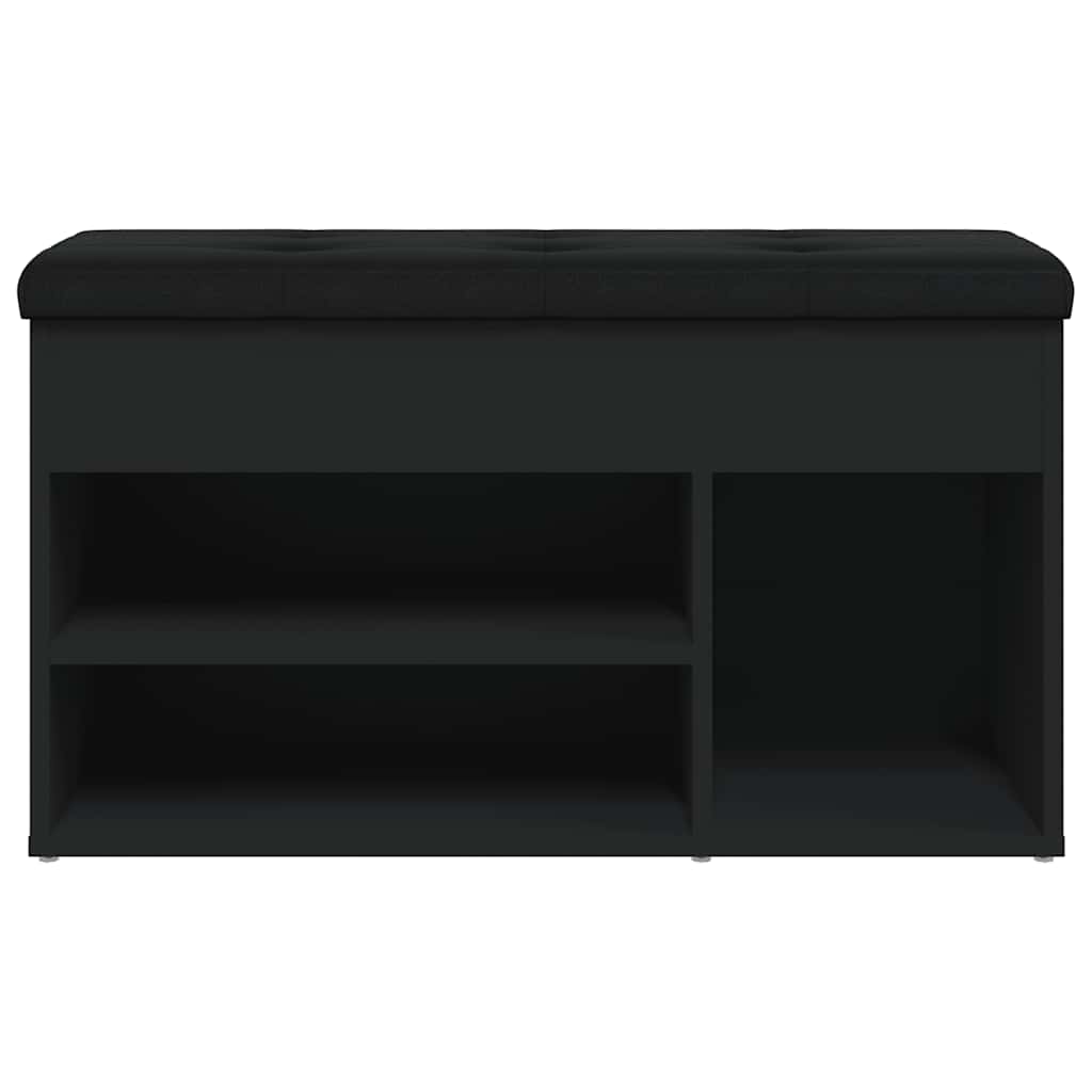 Παπουτσοθήκη Μαύρη 82 x 32 x 45,5 εκ. από Επεξεργασμένο Ξύλο