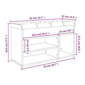 Παπουτσοθήκη Sonoma Δρυς 82x32x45,5 εκ. από Επεξεργασμένο Ξύλο - Pakobazaar
