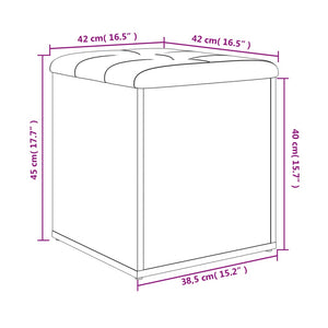 Παγκάκι Αποθήκευσης Καφέ Δρυς 42x42x45 εκ. από Επεξ. Ξύλο - Pakobazaar